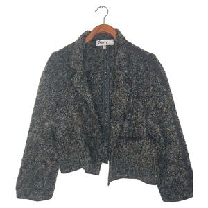 Vtg Garry Paris Wool Blend Cropped Sweater Jacket Designer Women’s Medium Pocket